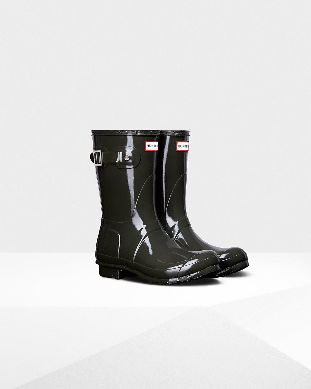 hunter rain boots dark olive